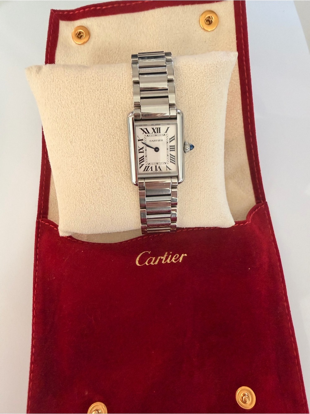 Cartier Tank Must De Cartier Watch Small Silver Roman Dial Steel Watch Ref 4322 - Picture 4 of 8